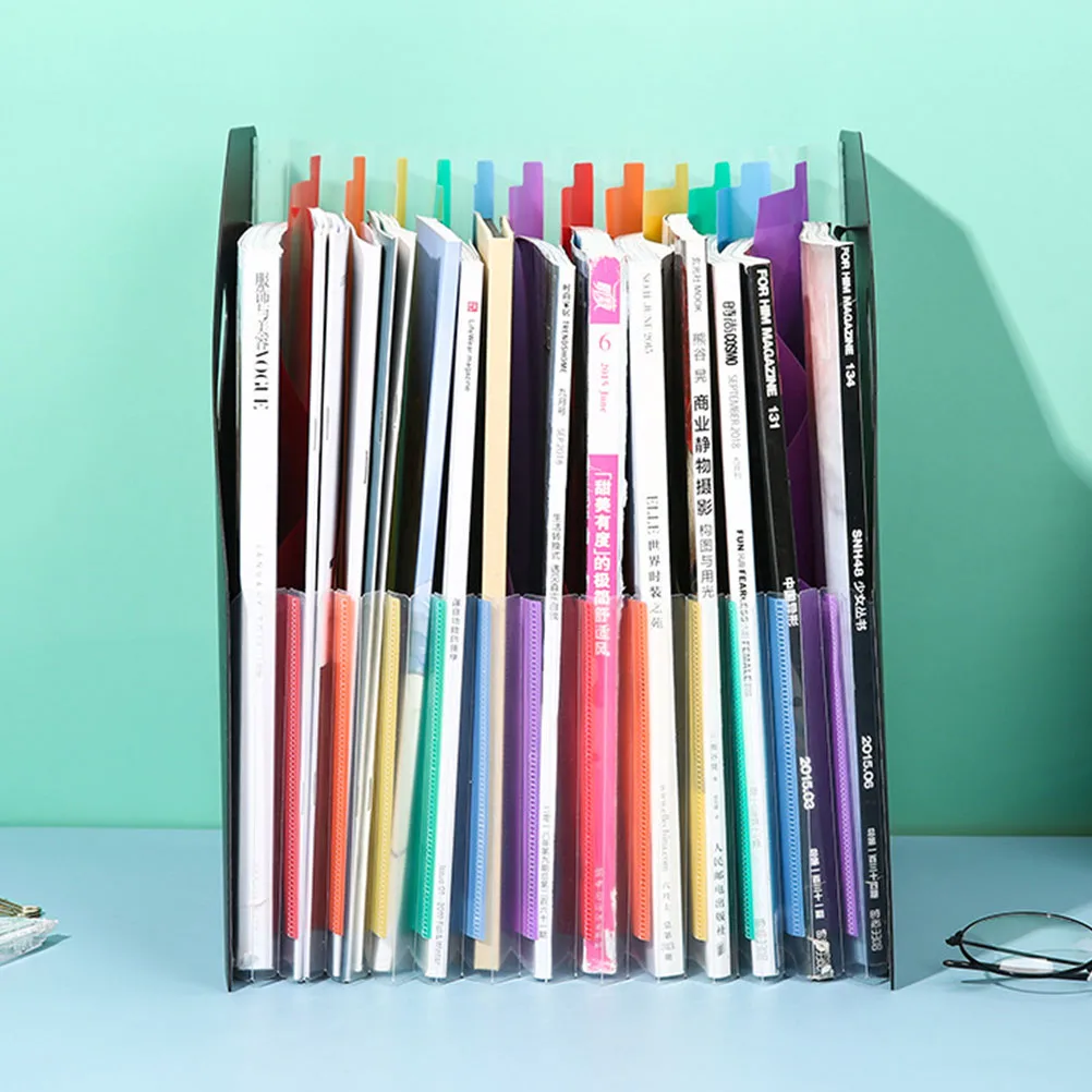 

Large Capacity A4 File Folder Plastic Lightweight Portable Black Panel Daily Filing Storage Checks Cash Receipts Office