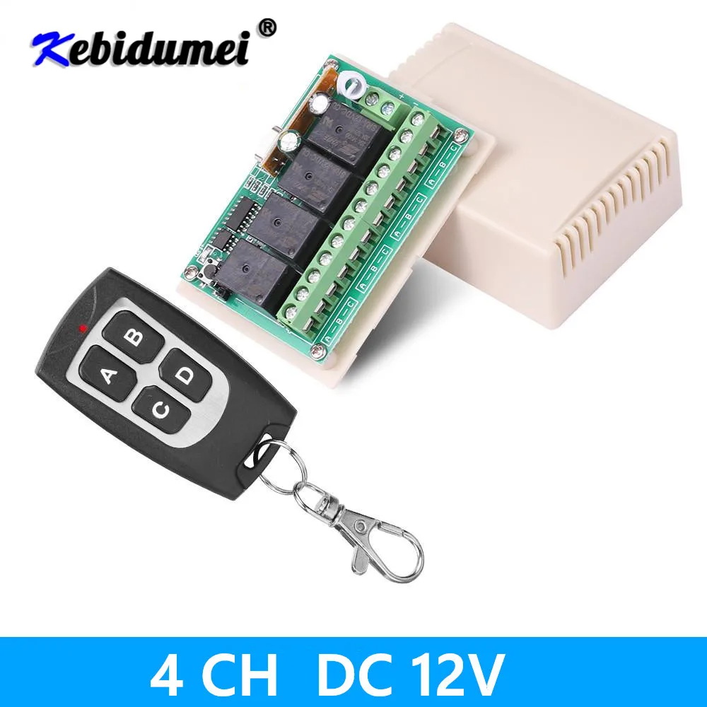 Universal Receiver 433MHz Wireless Remote Control Switch Motor Controller Diy DC 6V 12V 24V 30V 4 Gangs Relay Module Transmitter