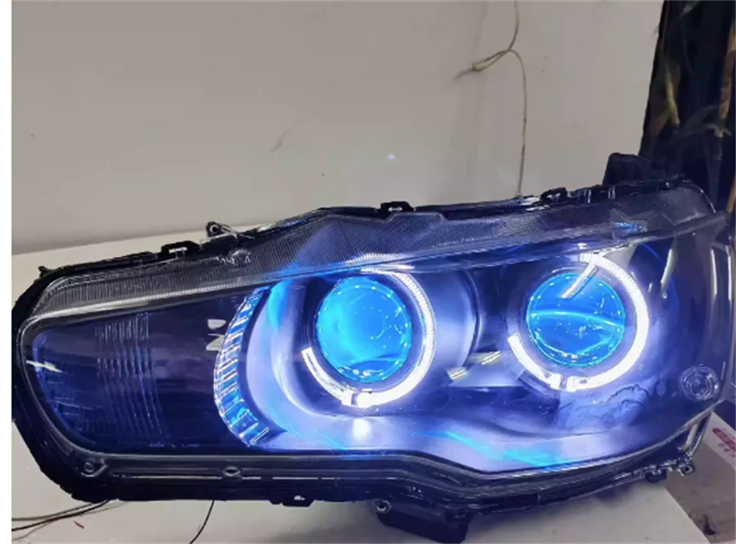 

Car Front Headlight HeadLamp Angel eyes for Mitsubishi Lancer-ex Daytime Running Light Turn Signal