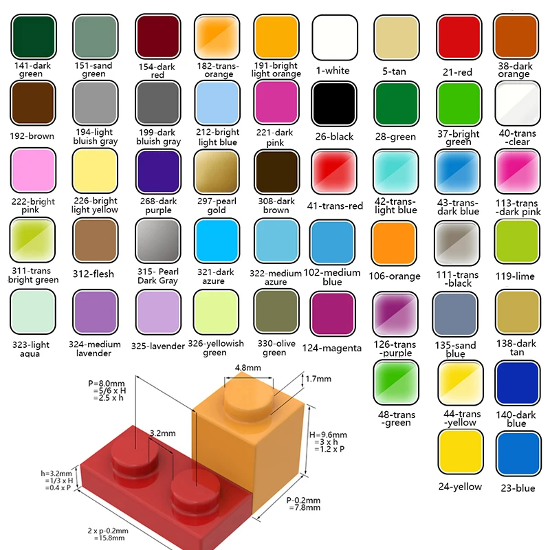 10Pcs MOC Parts 2877 Brick Modified 1 x 2 with Grille / Fluted Profile Compatible Brick DIY Building Block Particle Kid Toy Gift image 6