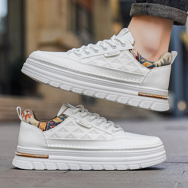 2026 New Autumn Men Skate Shoes, Breathable Anti-slip Wear-resistant Casual Sports White Sneakers For Men