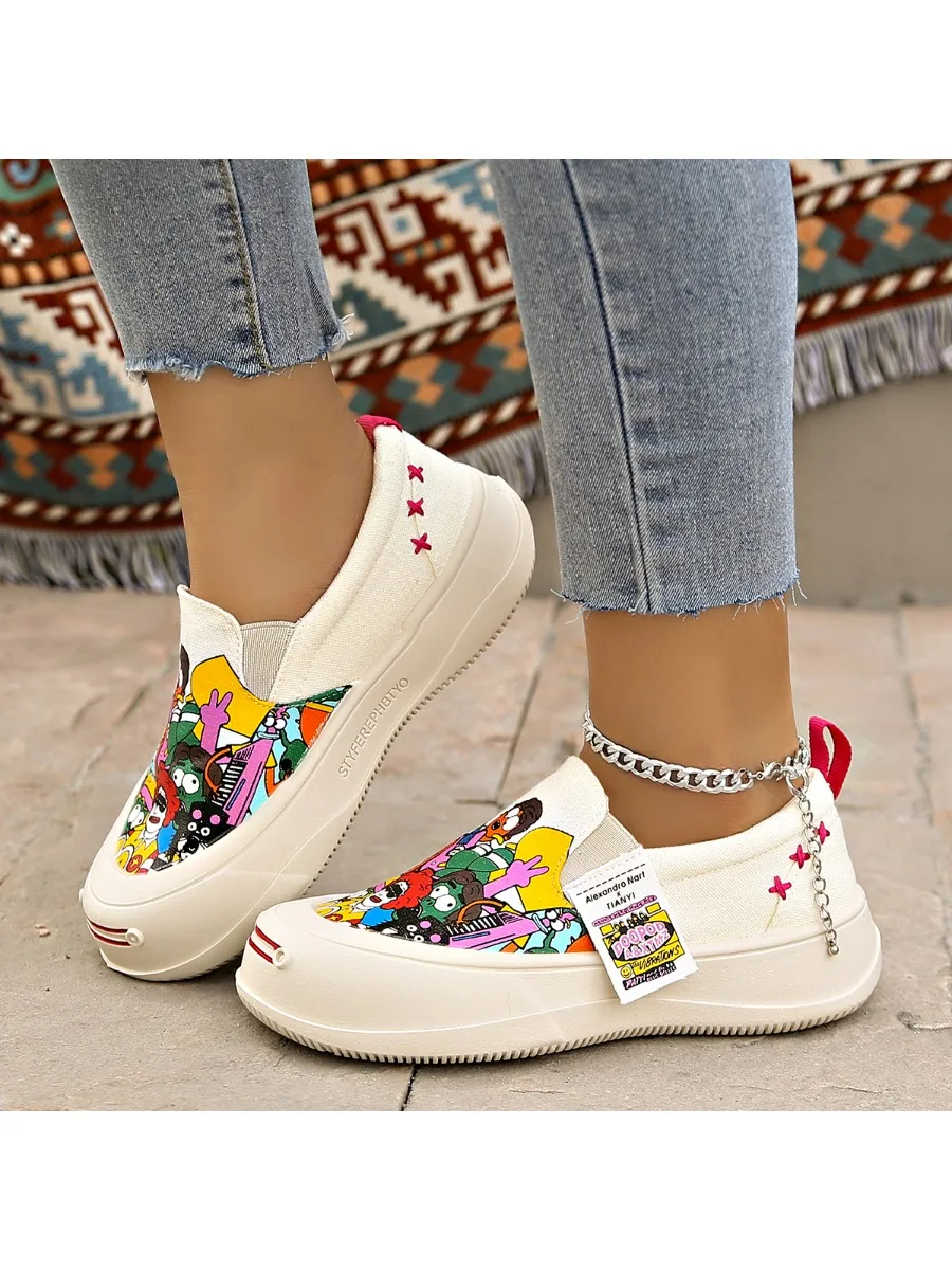 2025 nouvelles femmes baskets plates décontracté à la mode toile chaussures femmes Style une étape marche baskets femmes été Zapatos De Mujer