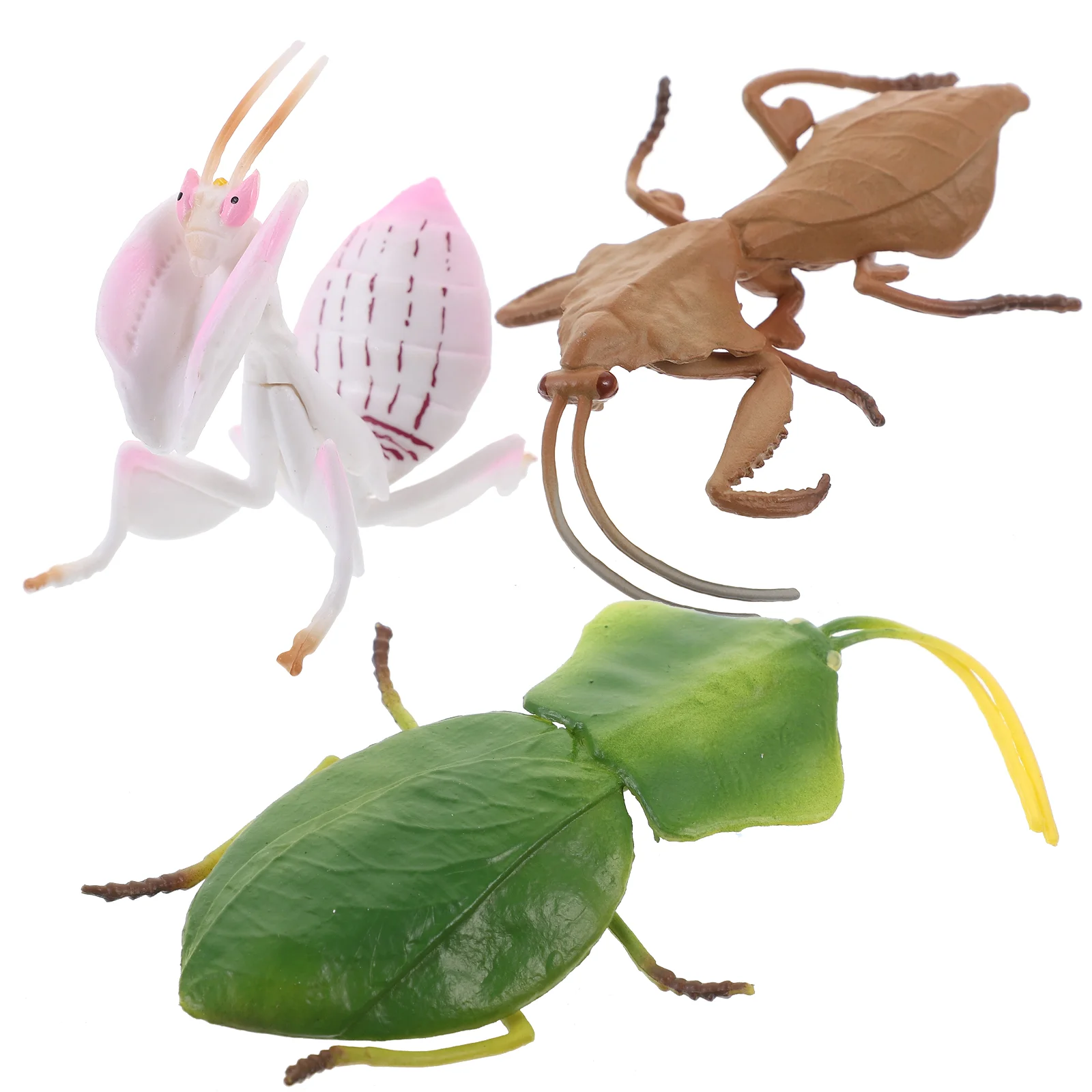 3 Pcs Girls Toys Plastic Mantis Model Insect Simulation Figurine Artificial Ornament Child