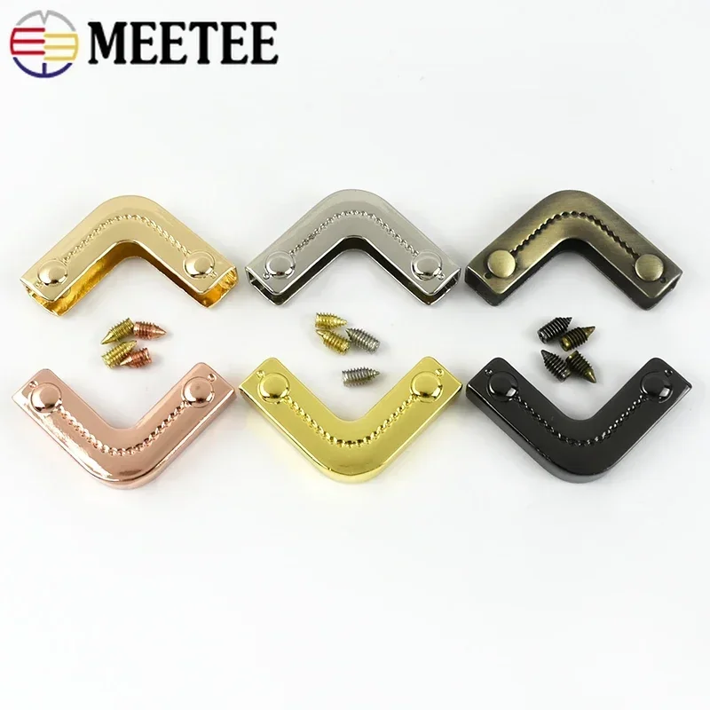 5/10/20Pcs Bag Corner Protector Metal Clip Buckle Purse Edge Cover Clasp Leather Decoration Wrapping Screw Clips End Lock Parts