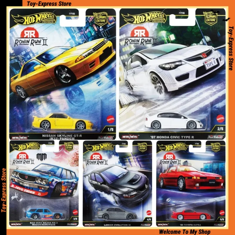 รถฮอตวีลส์ พรีเมียม 2025 คาร์คัลเจอร์ รอนิน รัน Ⅱ ฮอตวีลส์ 2025 โมเดลรถ 1/64 นิสสัน ฮอนด้า แลนเซอร์ มาสด้า โตโยต้า ของเล่นเด็ก