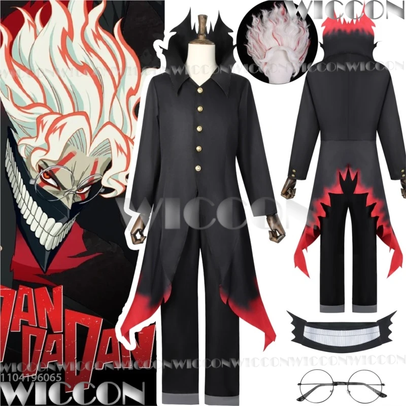 Okarun Dandadan Ken Takakura Anime Cosplay Costume Prop White Red NEW Wig Black Uniform Men Holloween Party Roleplay Customized