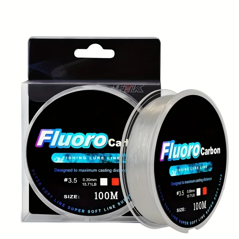 Linha de Pesca Fluorocarbono 3937.01 polegadas 4.13-34.32LB, Linha de Fibra de Carbono para Pesca com Mosca, Linha Super Macia Pesca