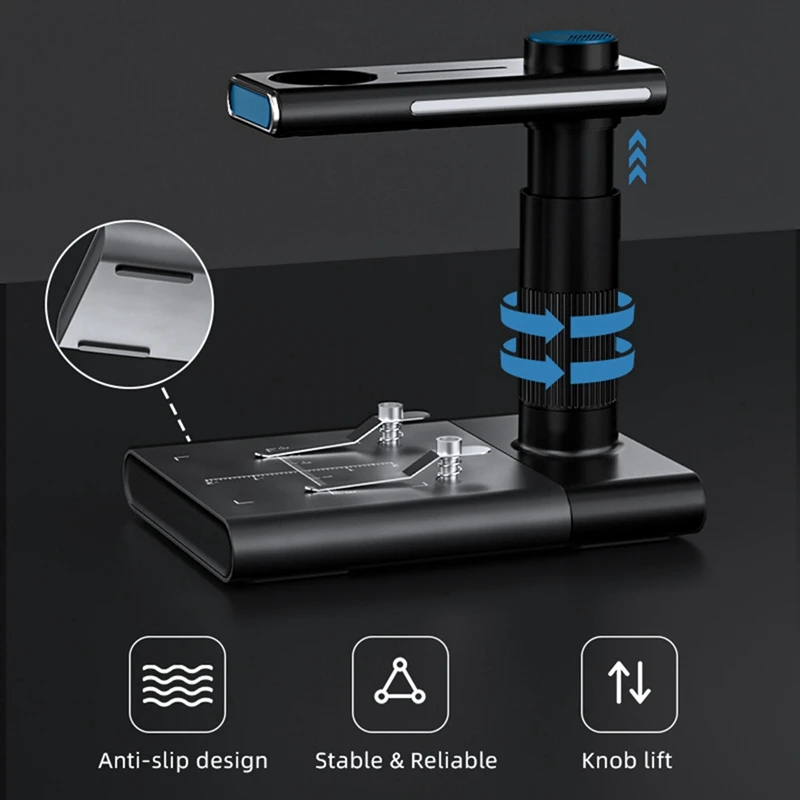 200W Digital Microscope Desktop USB Digital Microscope With Bracket For Repair Welding Microbe Observation Black