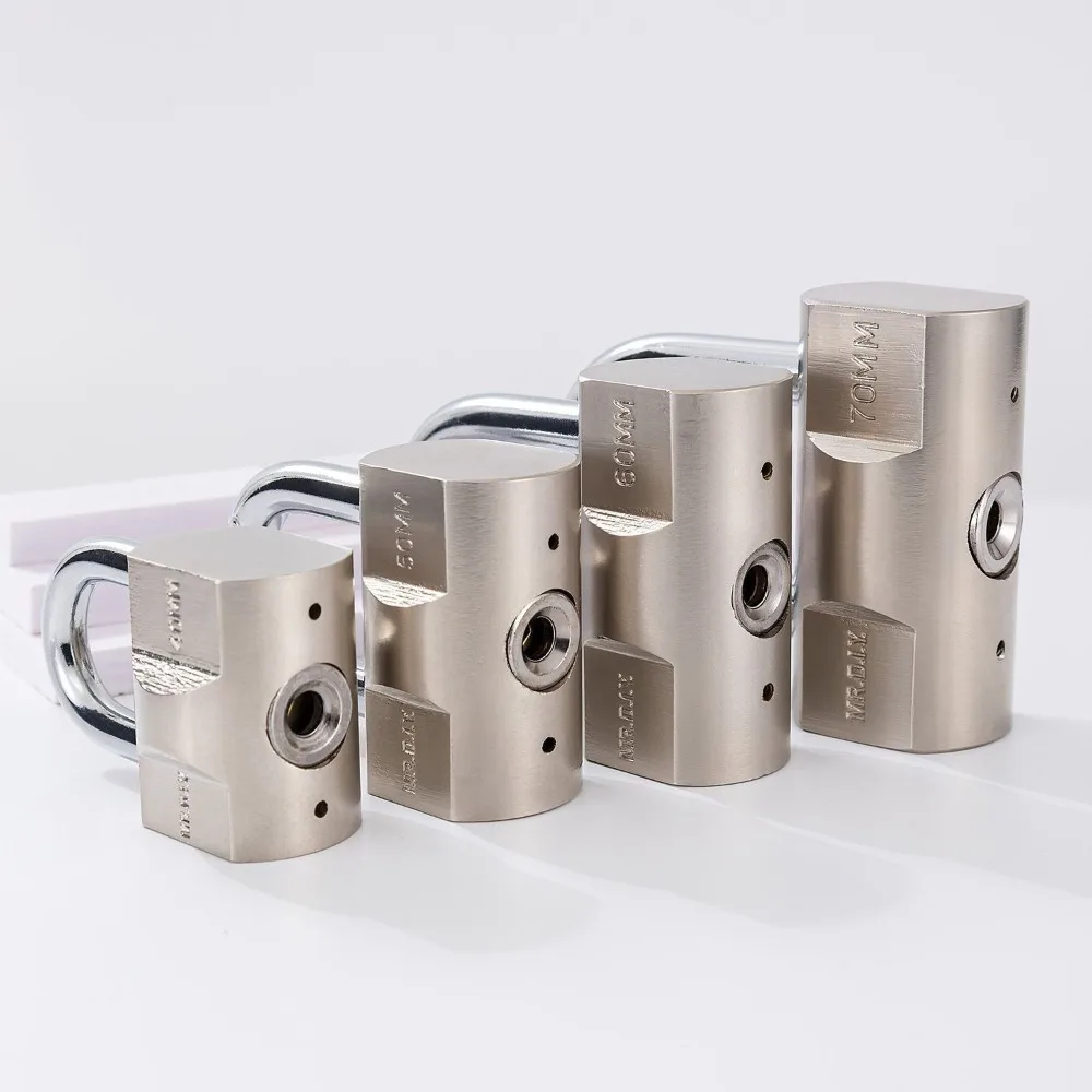 Stainless Steel Heavy Duty Padlock Waterproof Safely Anti-theft Padlock with Keys Rust Proof Security Lock
