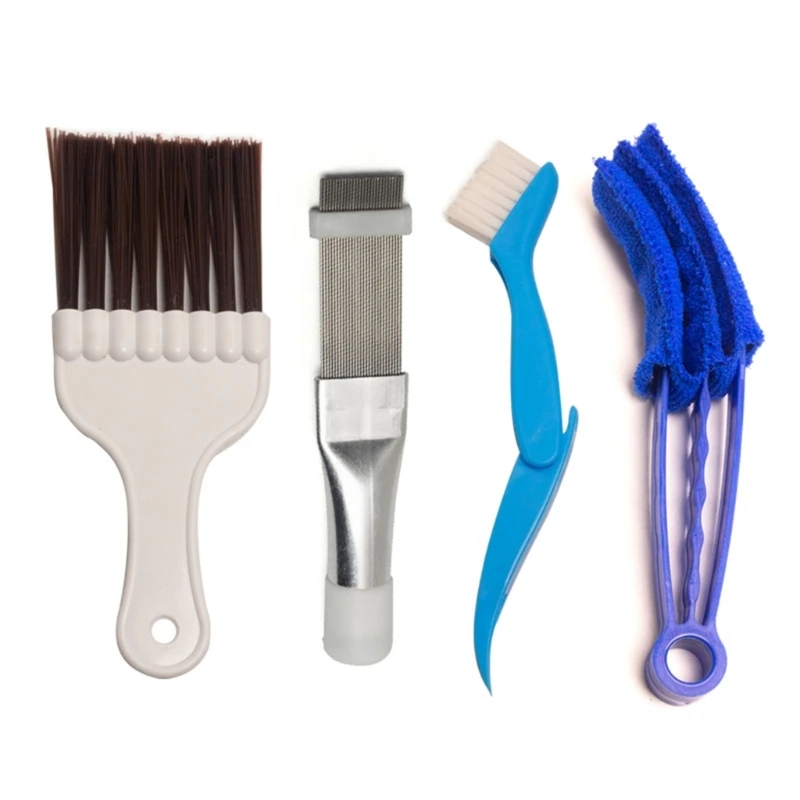 4pcs Air Conditioner Fin Comb Cleaner Kits Coil Cleaning Brush Evaporator Comb Radiator Repair Cleaning Tool Household