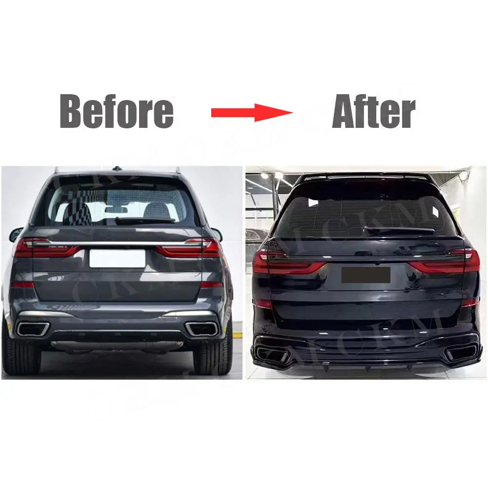 Real carbon fiber Rear Bumper Lip Diffuser Spoiler Gloss Black Rear Lip Body Kit Accessory for BMW X7 G07 M Sport 2019-2024