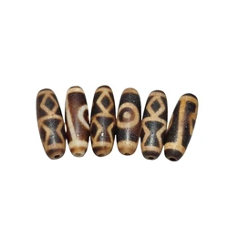 Tibet Brown/Beige Rare Diamond 6 Eyes Totem DZI Beads 33mm Agate Beads Mens&Women`s Amulet Jewelry Necklace Bracelet DIY
