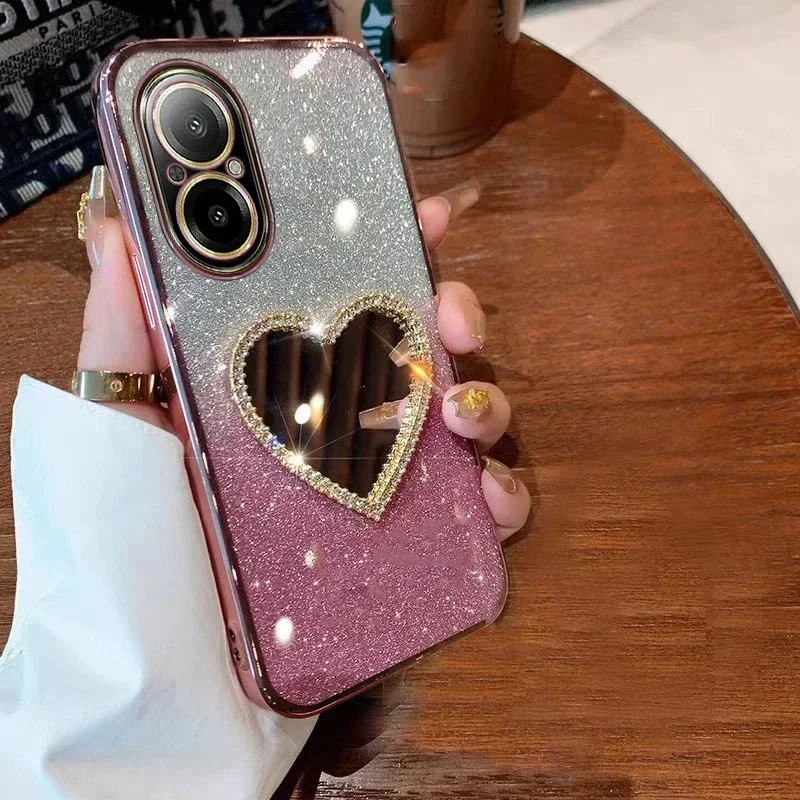 Case For Realme C67 C65 C55 C53 C35 C33 C31 C30 C21 C21Y C30S 12 12Pro 11ProPlus 10 Luxury Glitter Diamond Mirror Plating Cover