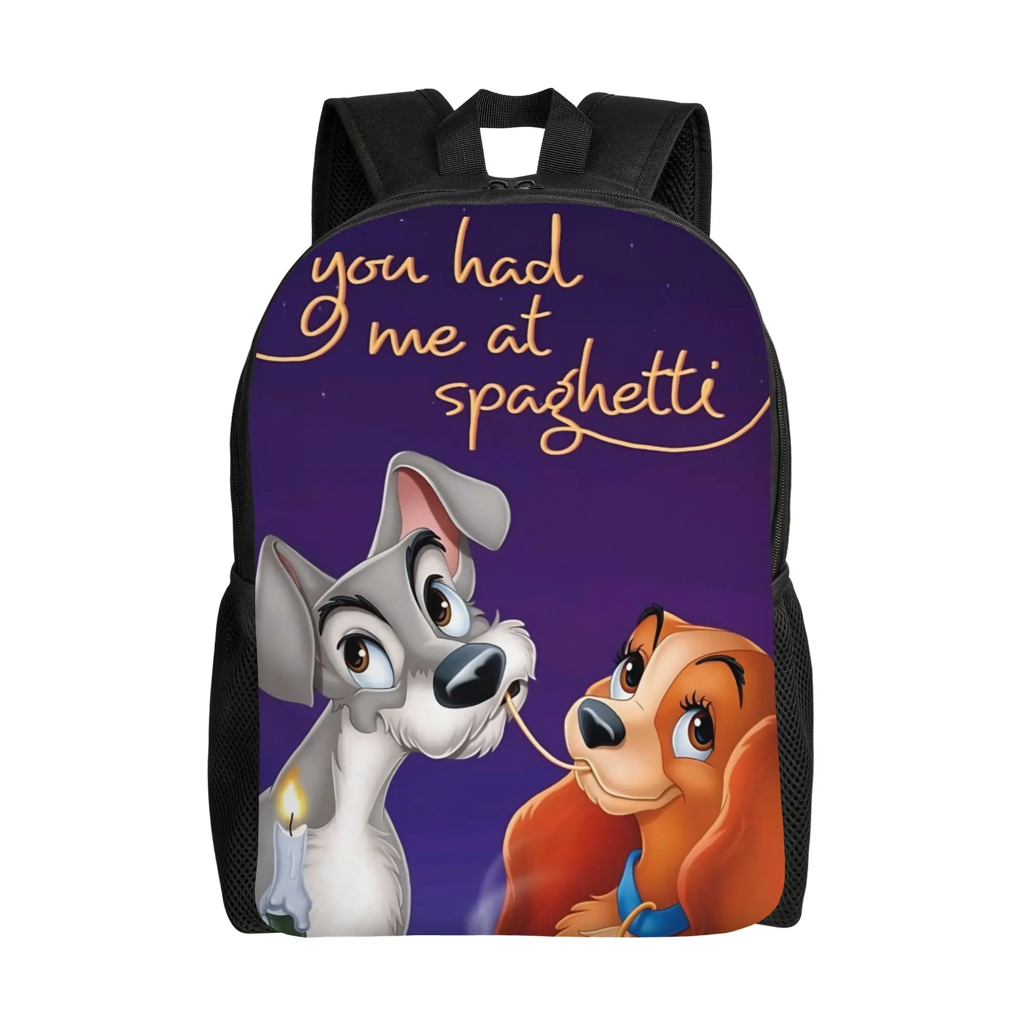 

1Piece Backpack The Spaghetti Kiss New School Year Schoolbag For School Lady and the Tramp Back To School Gift New Term Starts