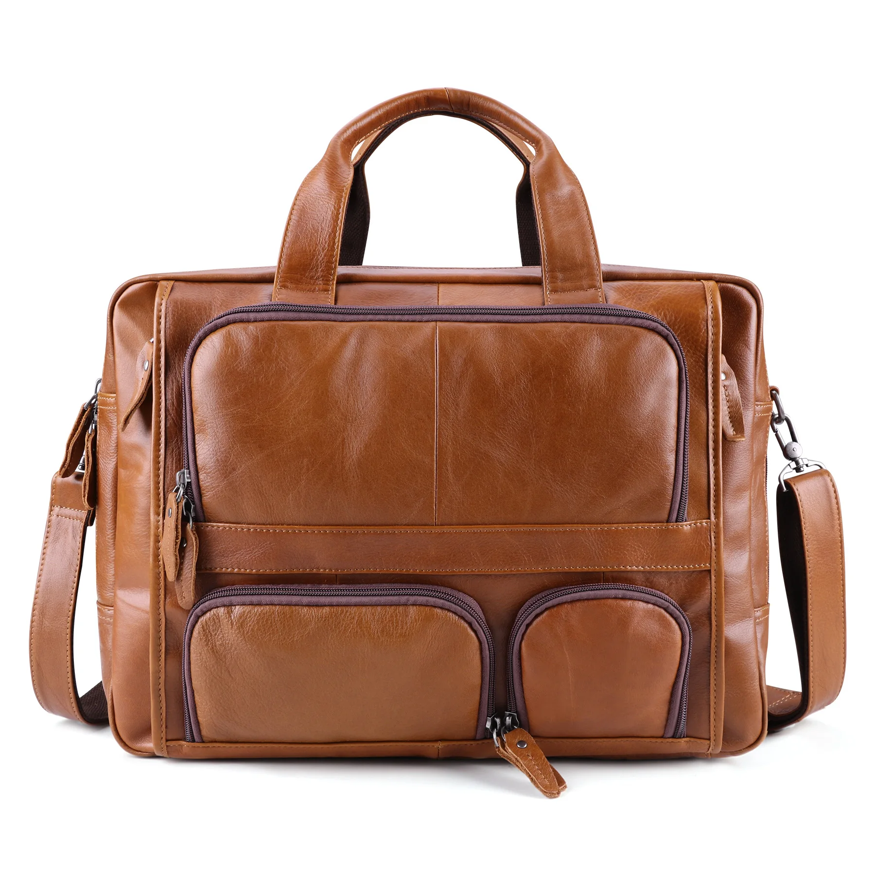 New Leather Men's Document Business Commuter Computer Laptop Multifunctional Bag