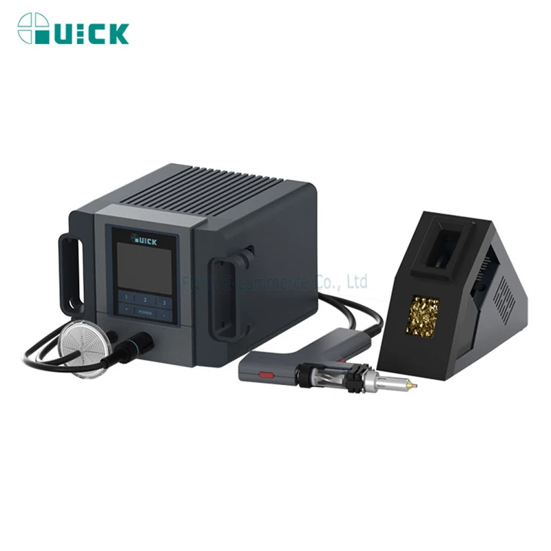 QUICK TV2 Tin Suction Gun LCD Built-in Vacuum Pump Diaphragm Type Tin Elimination Device Automatic Sleep for PCB Board Repair