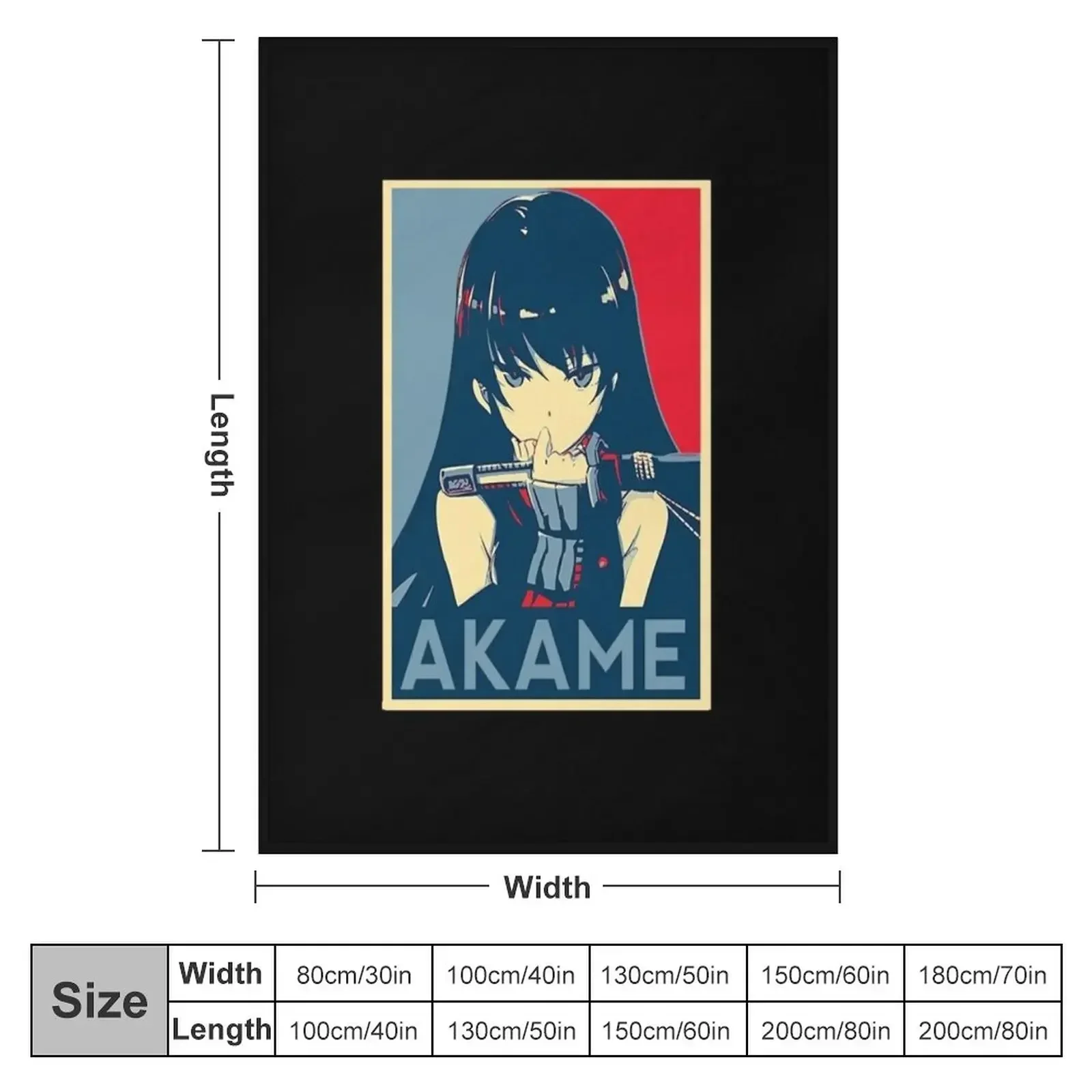 Akame ga Kill - Akame waifu! Throw Blanket Blankets For Bed Personalized Gift Stuffeds Hair Blankets