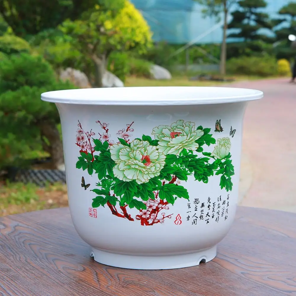 Garden Thickened Flower Pot Resin Peony Flowerpot Magnolia Breathable Decorative Pots