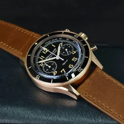 Hruodland F019 Watch For Men 40.5MM Classic VK64 Chronograph Quartz Watch Sapphire Glass Blue Black Rose Gloden Dress Wrsiwatch