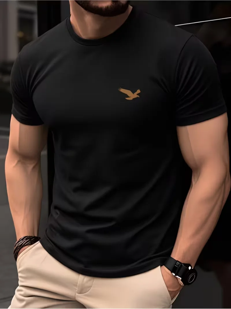 Men‘s Running T-shirt Spring / Summer Thin Top Trend curve printing Quick Dry Short Sleeve Breathable Fitness Sports T-shirt