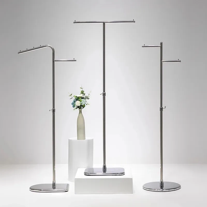 custom.Zhongdao Modern Stainless Steel Floor Standing Coat Rack Hat Display Live Room Rack Men's Women's Clothing Store Drye