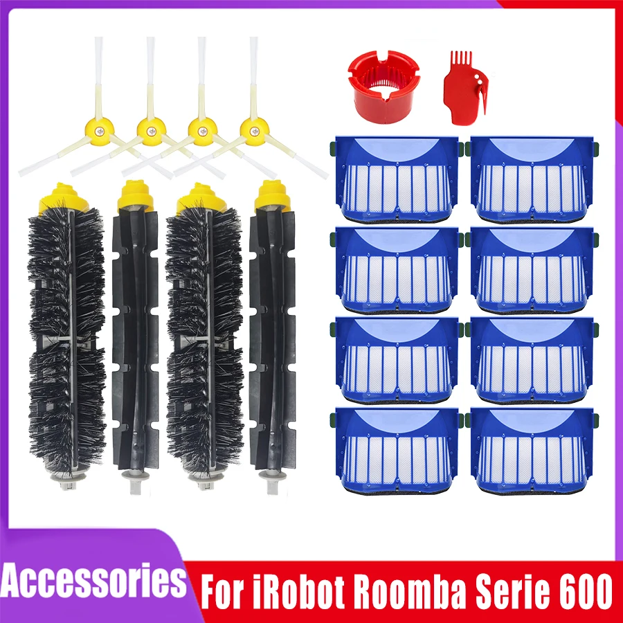 For iRobot Roomba 600 Series 605 606 610 614 620 660 630 651 650 670 690 Vacuum Cleaner Kits Hepa Filter Main Side Brush Parts