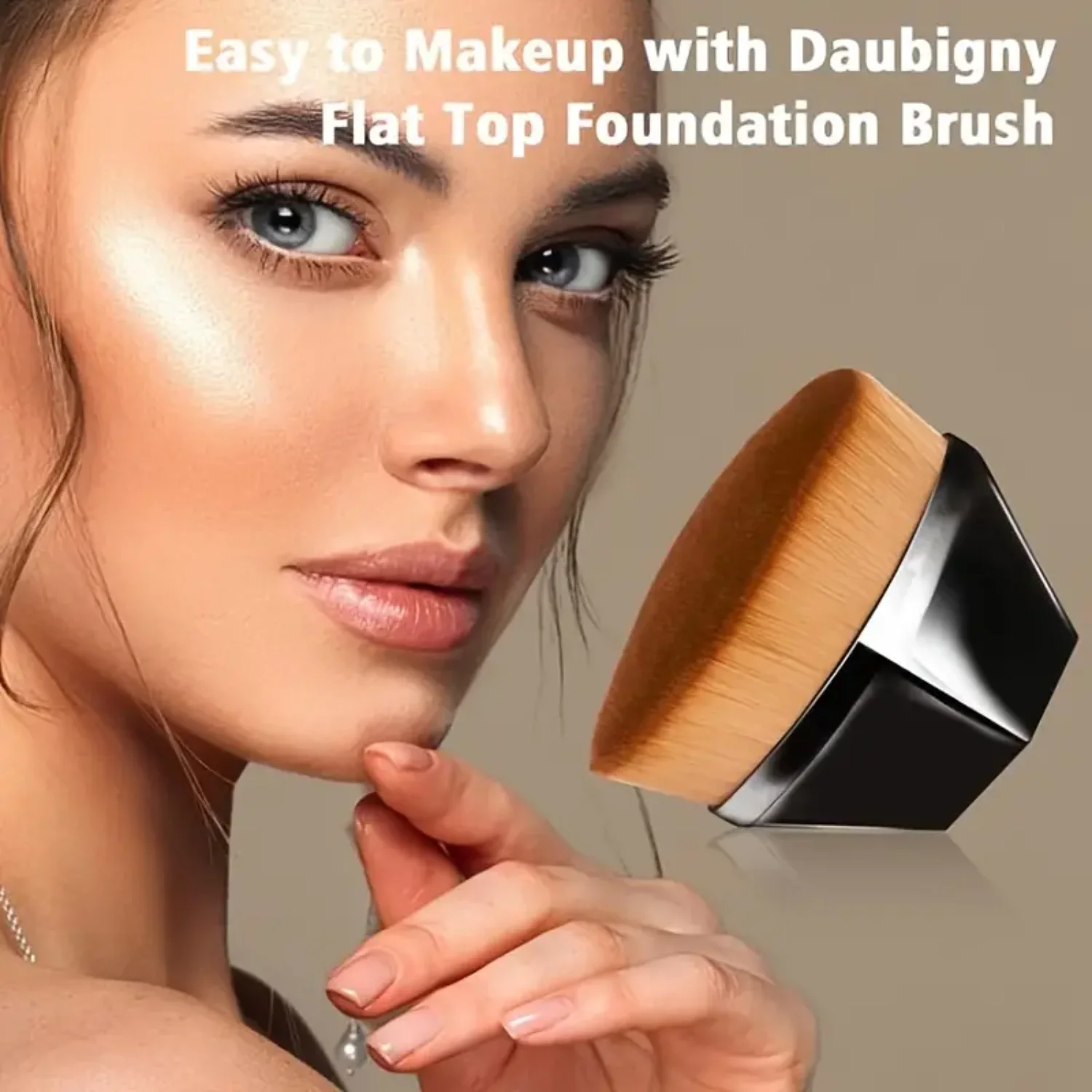 Flat Flawless Kabuki Brush for Flawless Foundation Makeup, Perfect for Blending Liquid and Cream Cosmetics, Ideal for Powder App