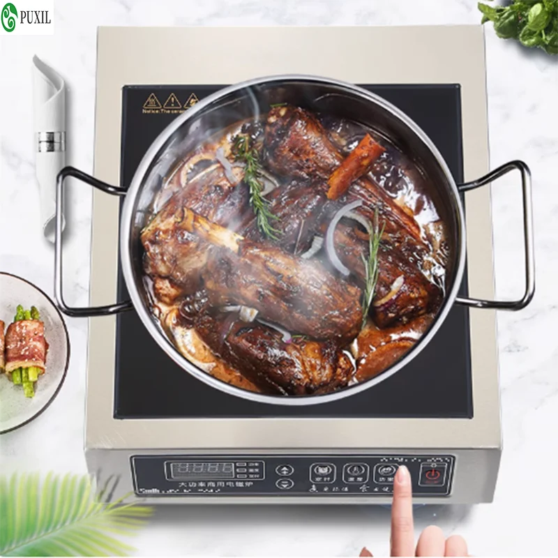 Fornello a induzione ad alta potenza 3500W Fornello per friggere per uso domestico commerciale Fornello per pentola calda Canteen Ristorante Fornello elettrico commerciale
