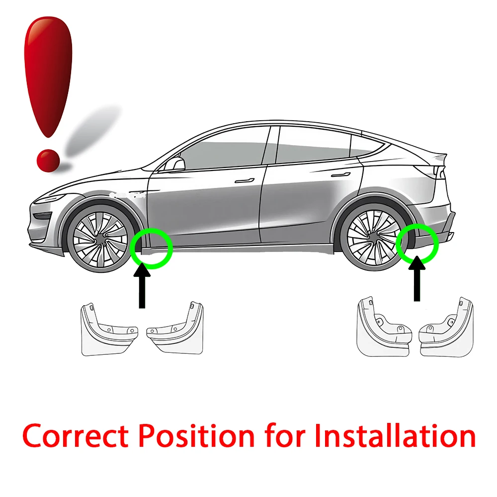 Mud Flaps For Tesla New Model Y 2025 Launch Juniper  No Drilling/Tape Splash Guards Fenders Mudguards Mudflaps