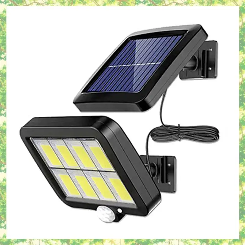 Smart-4Pc 2000 lúmenes 160 Leds colector Solar luces IP65 impermeable con cable Sensor de movimiento reflector de seguridad 360 grados ajustable