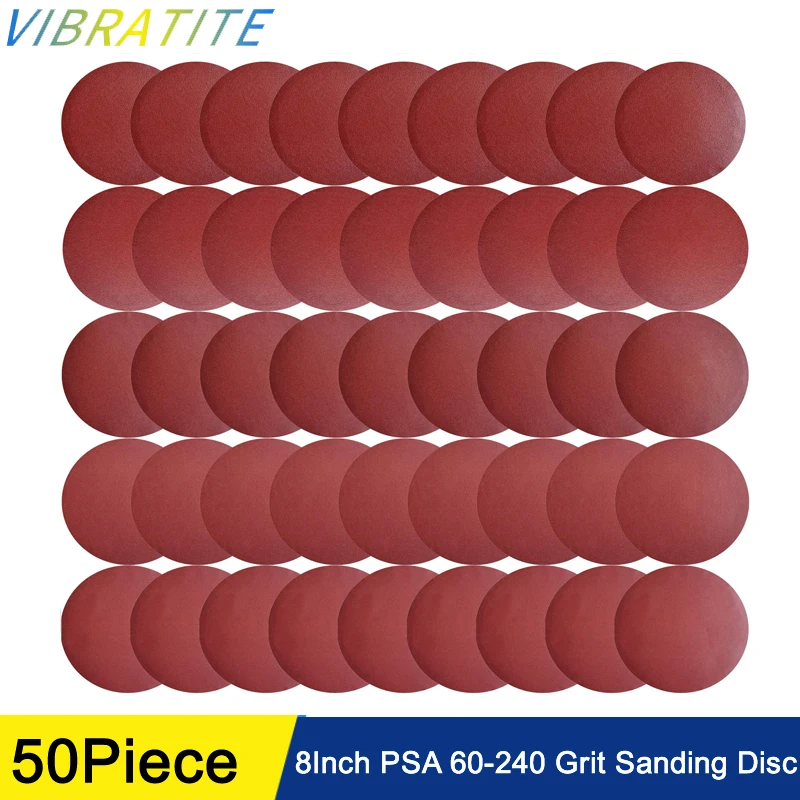 50PCS 8Inch PSA Sanding Discs 60-240 Grit Self Adhesive Stickyback Sandpaper for DA Sander, Sand Automotive, Woodworking Tools