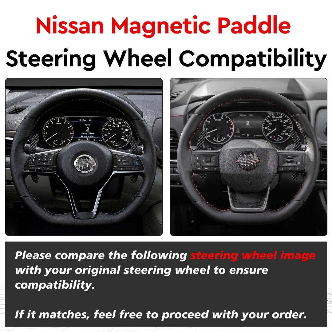 Real Carbon Fiber Magnetic Paddle Shifters for Nissan Micra VERSA FAIRLADY Rogue Teana X-trail Altima Paddle Shift Extersion