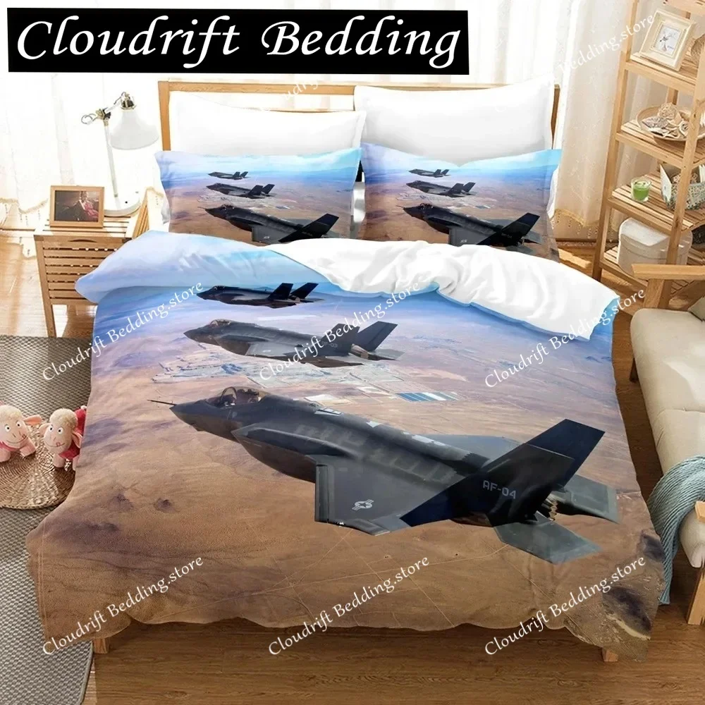 3D Jet Fighter Battle Plane  F-35 Bedding Sets Duvet Cover Set With Pillowcase Twin Full Queen King Bedclothes Bed Linen
