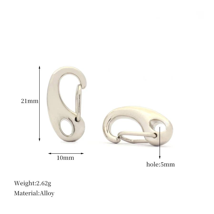 

Economical 10Pcs/pack Carabiner Clasp Alloy Accessories For Jewelry Making Environmentally Friendly Material DIY Bracelet Anklet