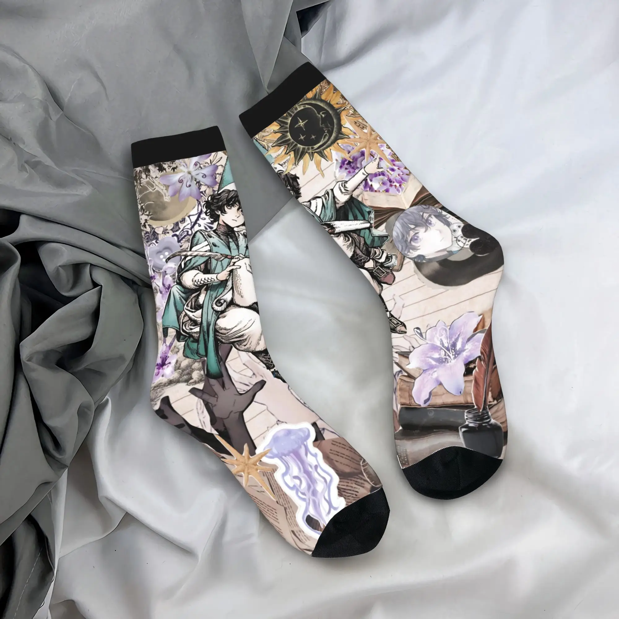 Носки Agott Witch Hat Atelier в стиле аниме, модные носки для мужчин и женщин, носки в стиле Харадзюку, для весны, лета, осени и зимы, носки средней длины.