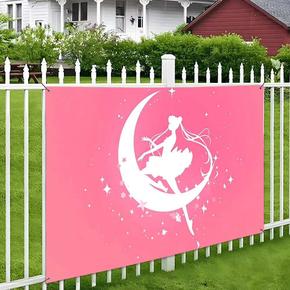 Hot Anime S-Sailor M-Moon Flags Wall Hanging Tapestry Outdoor Decorative flag Background Blanket