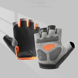 Anti Slip Shock Breathable Half Finger Gloves Breathable Cycling Gloves Fitness Gym Bodybuilding Crossfit Exercise Sports Gloves