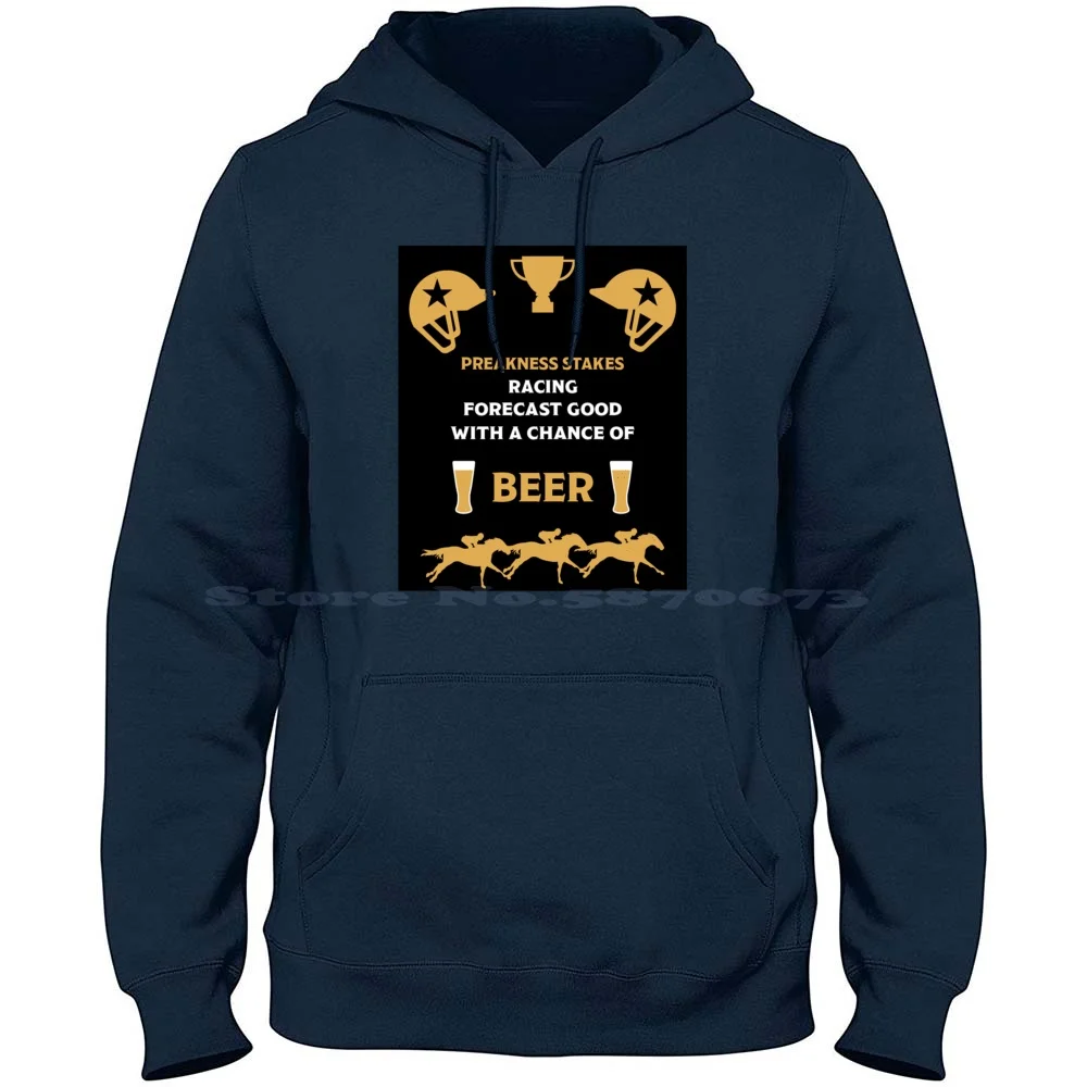 Preakness Stakes Baltimore Maryland-Love Horse Racing-American Thoroughbred 100% Cotton Hoodie T Shirt Horse Racing Derby