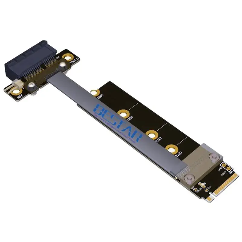 

M.2 NGFF NVMe M Key 2230 2242 2280 To PCIe 1x Riser Card PCI-E Gen3.0 1x 10cm 20cm 30cm 1ft 2ft For 1050ti 1060ti 1080ti RX580