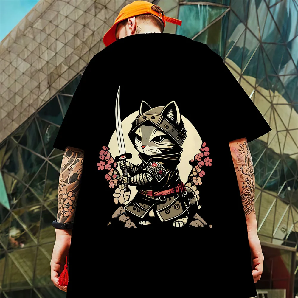 Warrior Cat T-shirt 3D Printed Animal Pattern Short Sleeve Summer Men's T-shirt New Men's Tops Fashion Oversized Men's Clothing