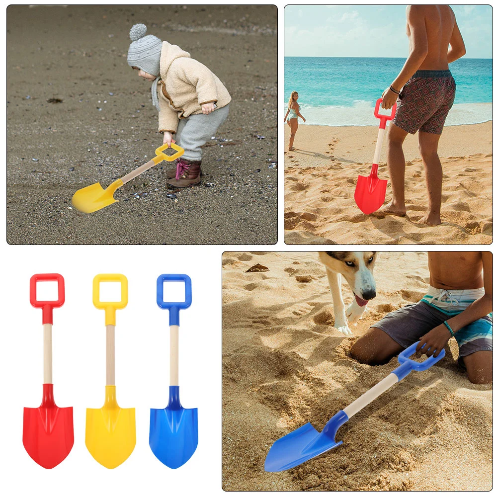 3 Pcs Beach Shovels for Kids Toy Toys Outdoor Colored Small Seaside Playing with Sand Set The Reusable Child