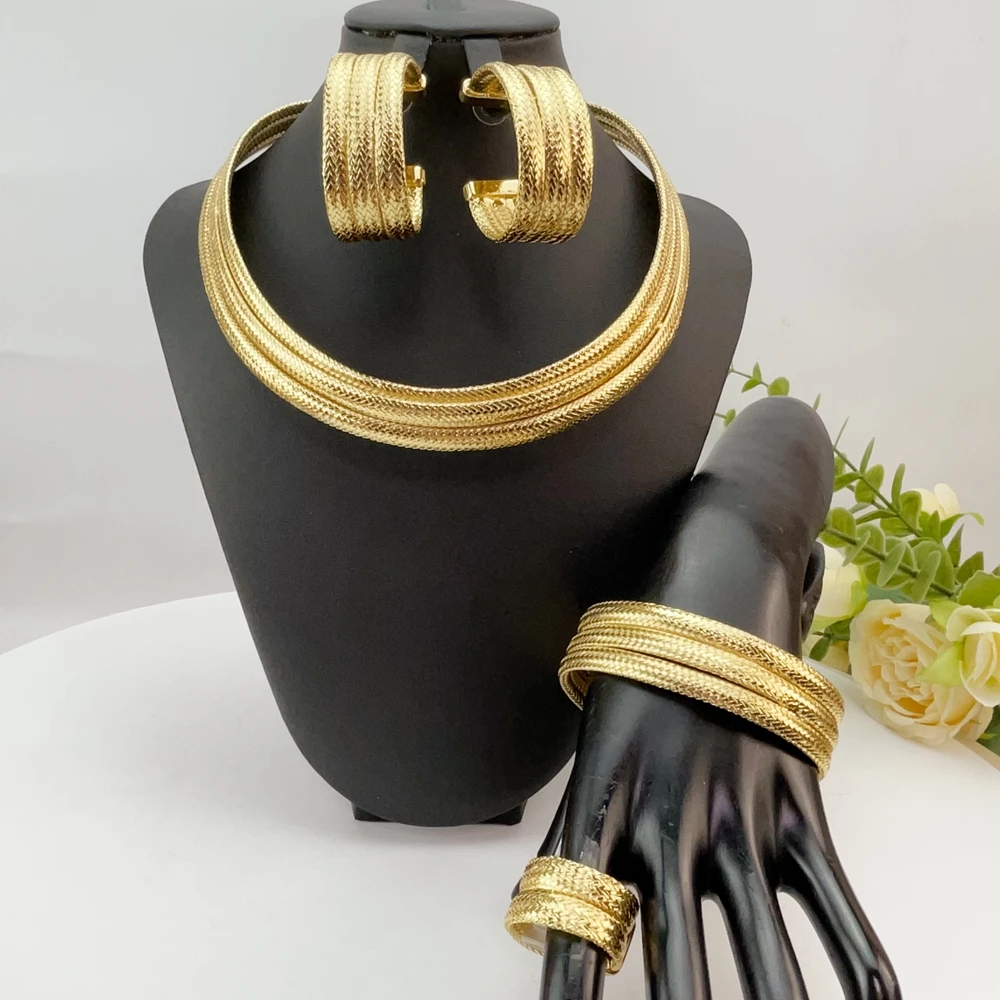 

Latest Brazilian Exquisite Handmade Beautiful Necklace Wedding Party Accessories Fashion Women Jewelry Set FHK28784