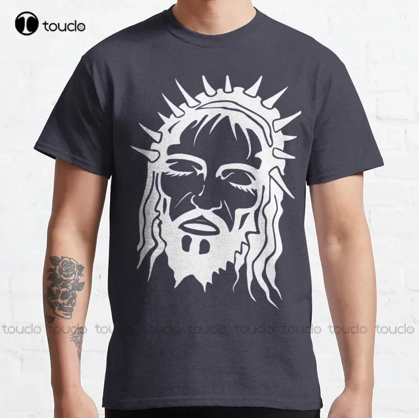 Jesus Face On The Cross  Classic T-Shirt Cheap Tshirts Fashion Creative Leisure Funny Harajuku T-Shirt Breathable Cotton Unisex