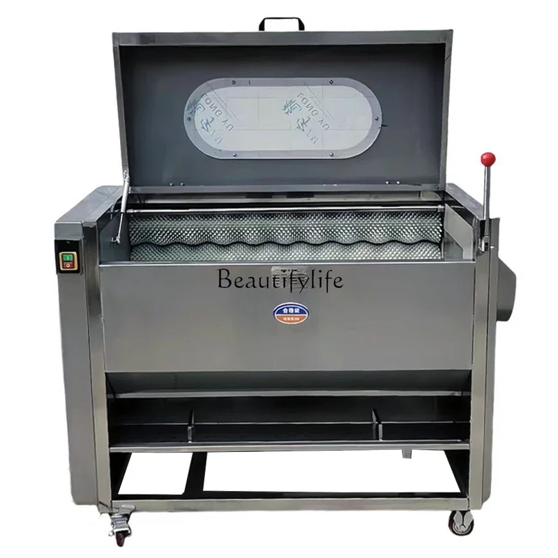

05-Peeling and cleaning machine Integrated brush Commercial stainless steel ginger taro sweet potato onion potato peeling machin