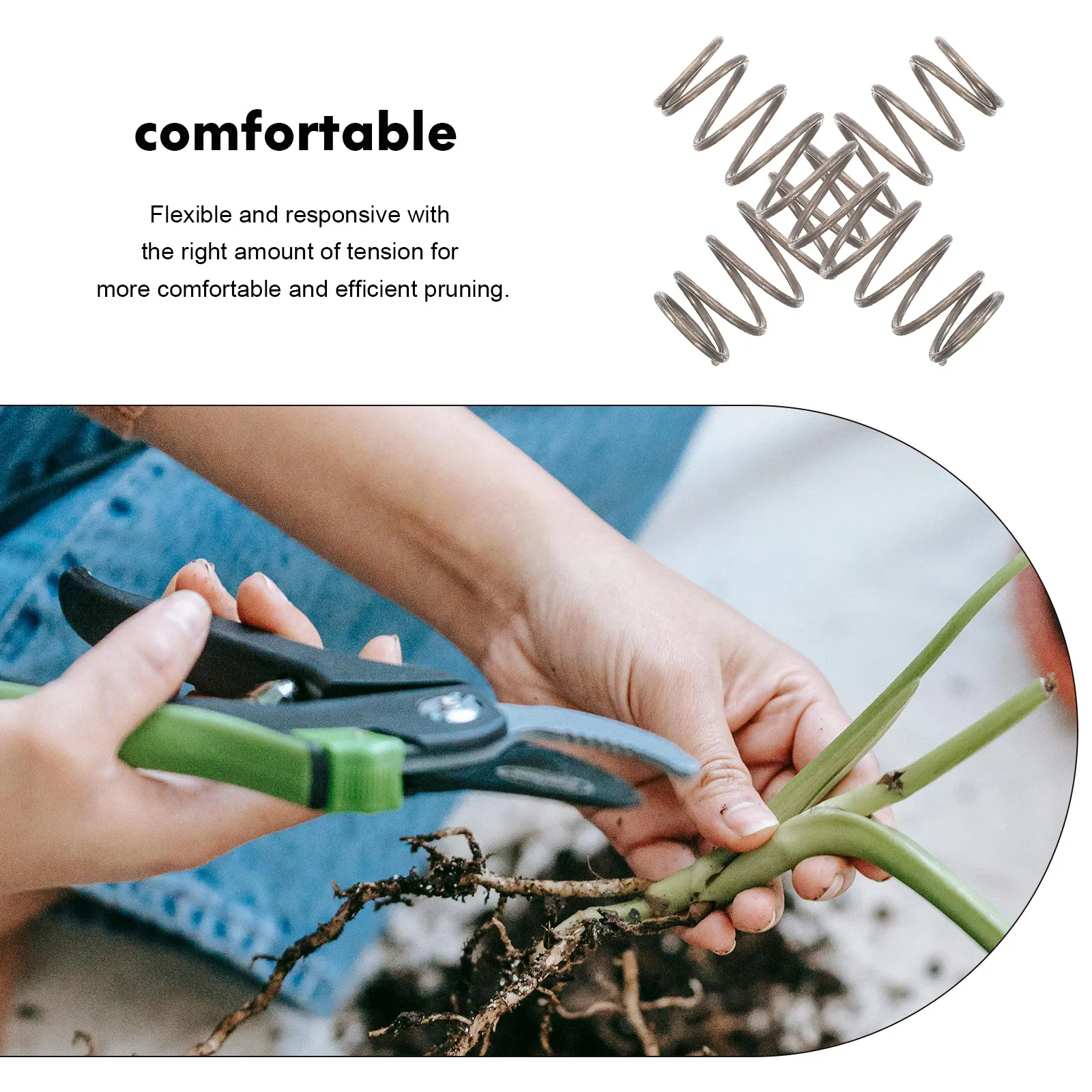 

10pcs Pruner Springs Stainless Steel Garden Shears Replacement Parts Bypass Secateurs Trimming Tools Spring Accessories