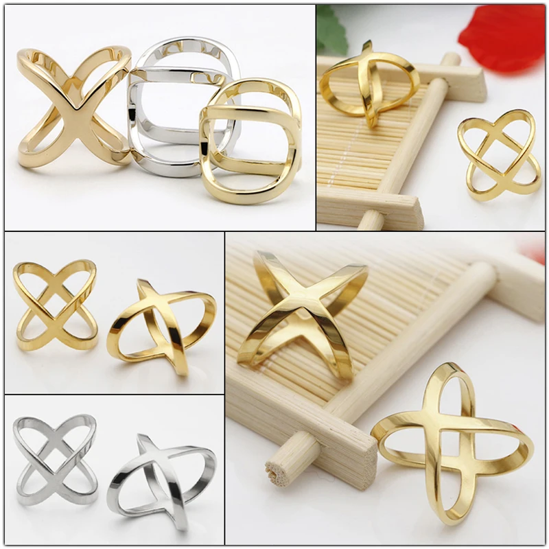 موضة الصليب على شكل وشاح مشبك دبابيس النساء اكسسوارات بسيطة تي شيرت الزاوية مقاطع حلقة الأوشحة بروش حلية الزخرفية