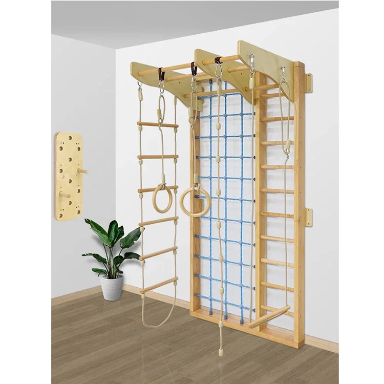 Factory Supply Discount Price Rock Climbing Wall Children Climbing Ladder Hanging Ring Indoor Play Equipment