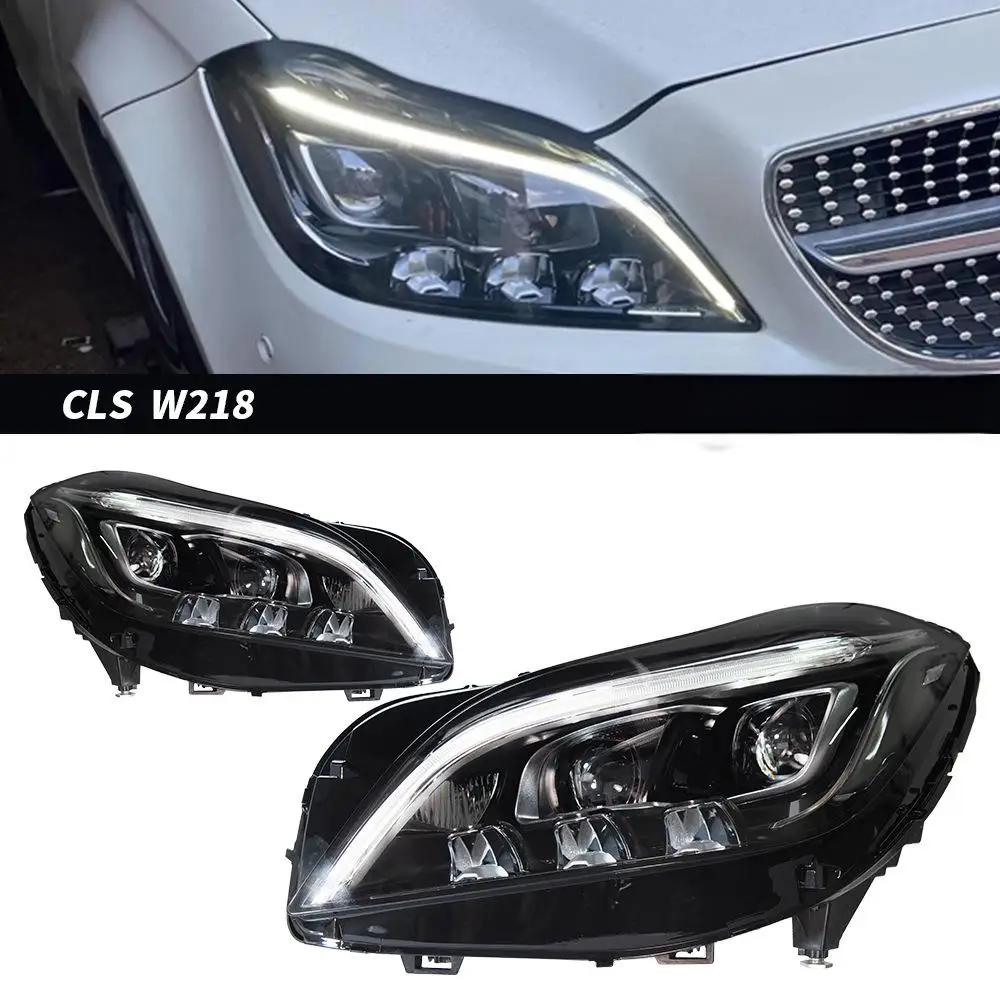 For CLS W218 2012-2017 LED DRL Dynamic Signal High and Low Beam Day Running Light DRL Light Auto Lamps for Mercedes-Benz
