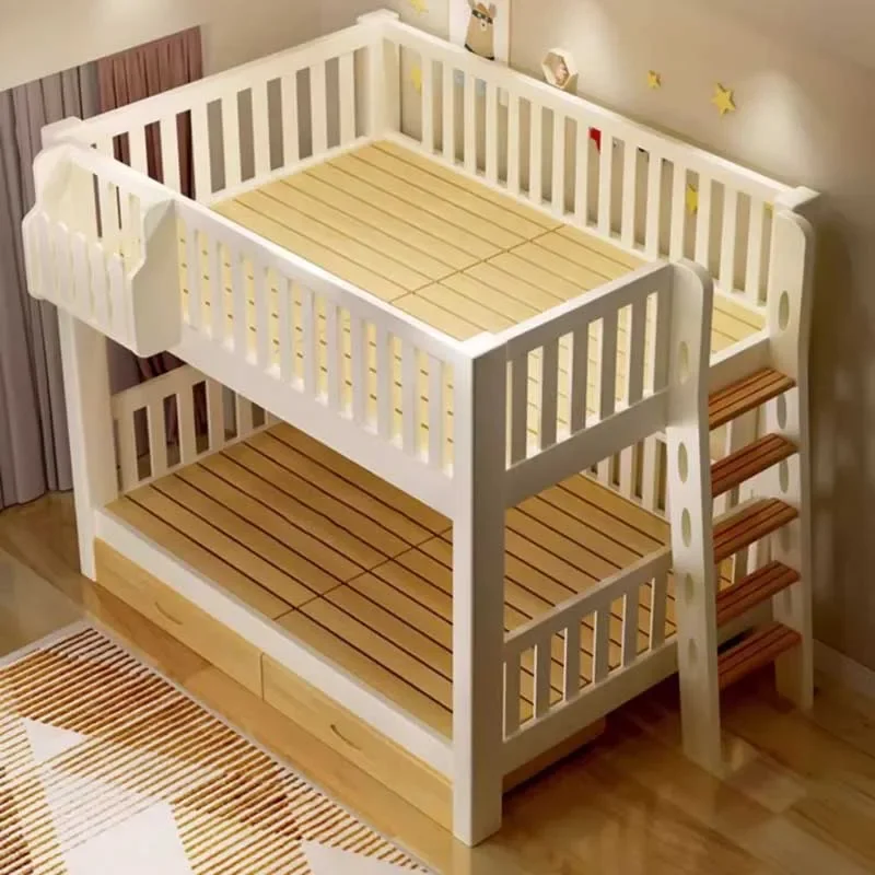 Literas de madera maciza para niños y adolescentes, litera paralela, Camas dobles modernas, mismo ancho, dormitorio Alto y Bajo, muebles nórdicos