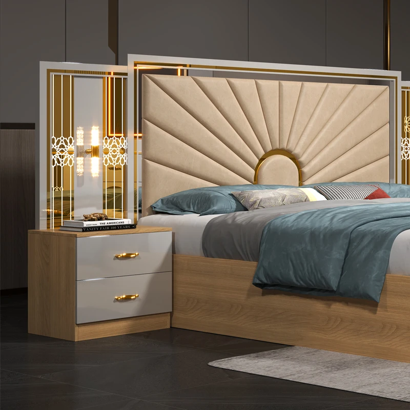 Aliexpress &Wholesale New Home Master Room King Size Double Bed Modern Luxury Leather Wooden Mdf Full Queen Cheap Bedroom Furniture Set - Aliexpress Deal